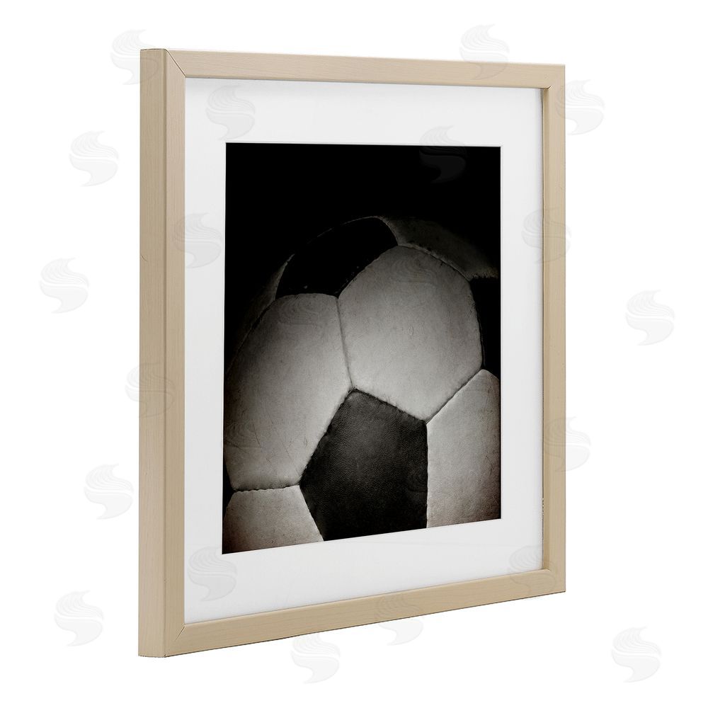 Kim Allen Soccer Closeup On Black Birch Framed Print Under Glass Art