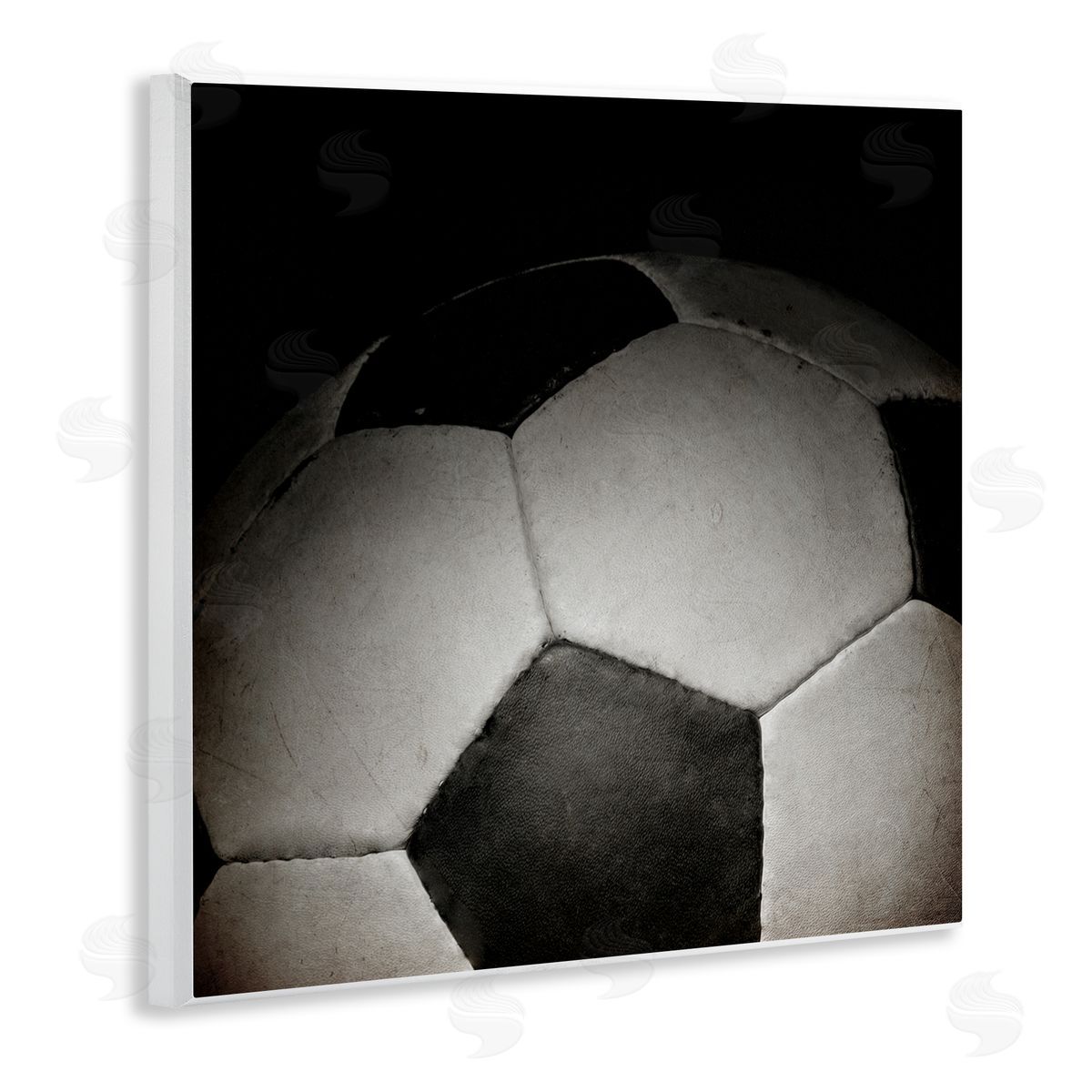 Kim Allen Soccer Closeup On Black Wall Plaque Art Print
