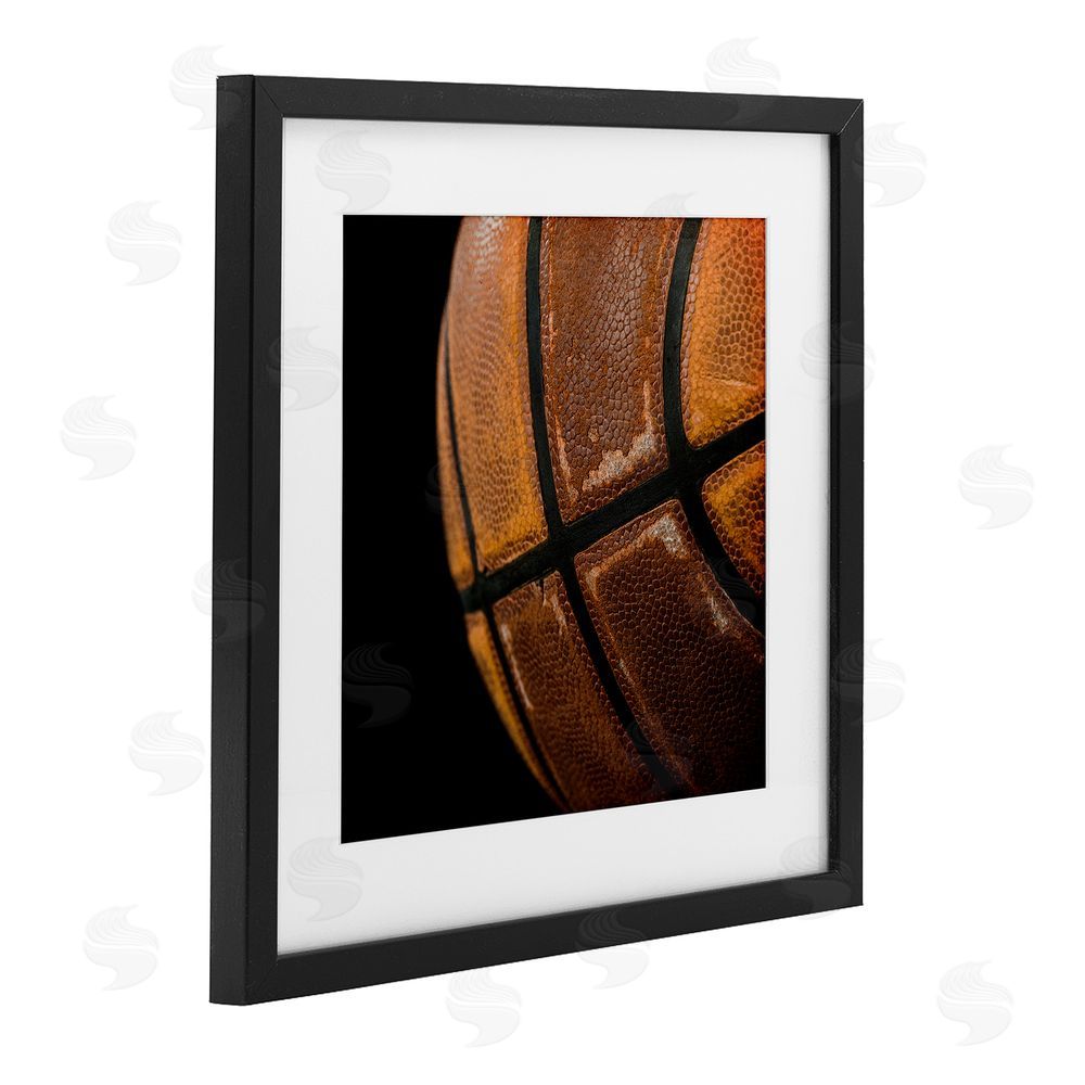 Kim Allen Basketball Closeup On Black Black Framed Print Under Glass Art