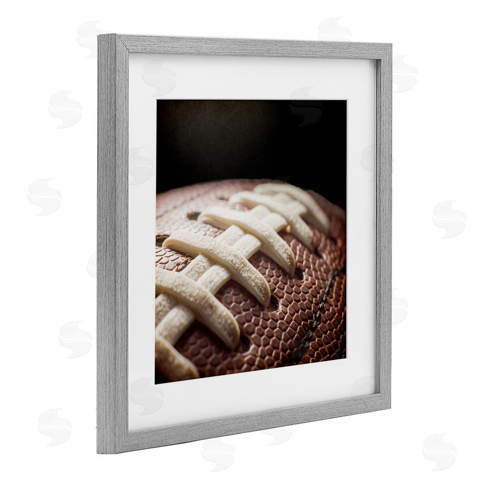 Kim Allen Football Closeup On Black Gray Framed Print Under Glass Art