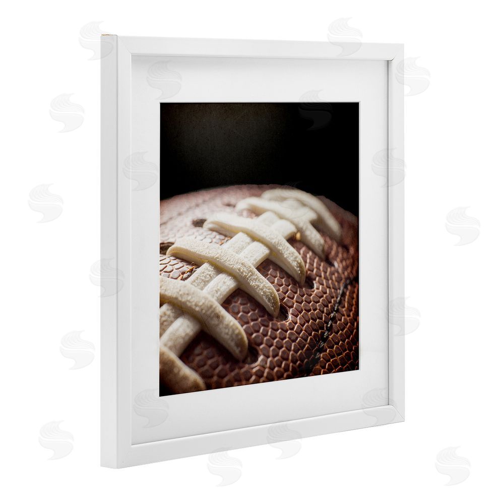 Kim Allen Football Closeup On Black White Framed Print Under Glass Art