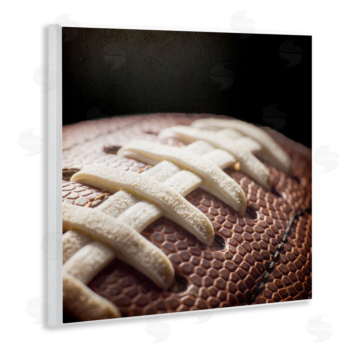 Kim Allen Football Closeup On Black Wall Plaque Art Print
