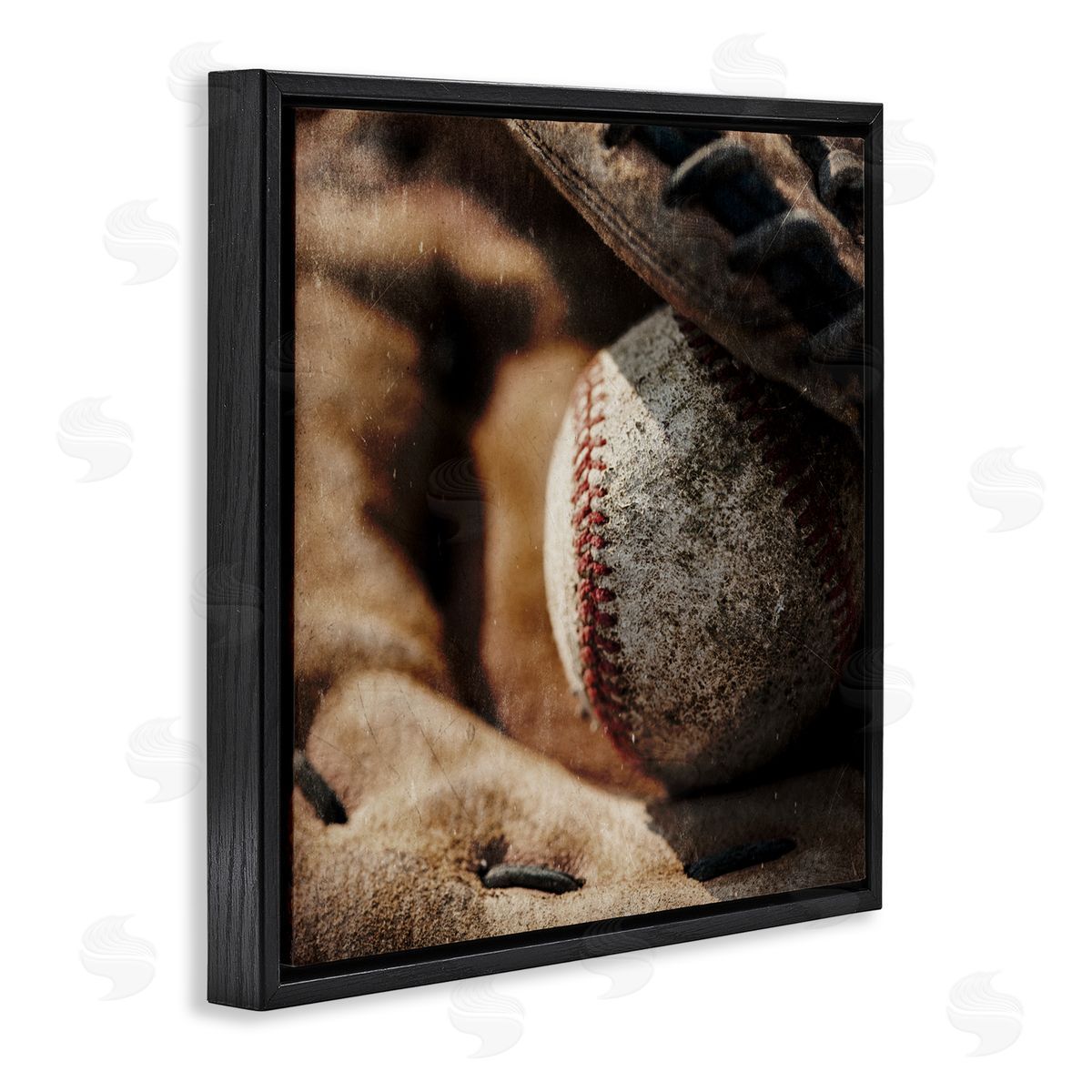 Kim Allen Be The Ball Baseball Black Floating Frame Canvas Wall Art Print