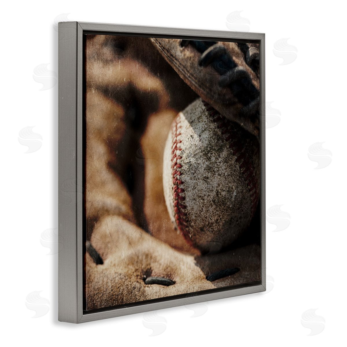 Kim Allen Be The Ball Baseball Gray Floating Frame Canvas Art Print
