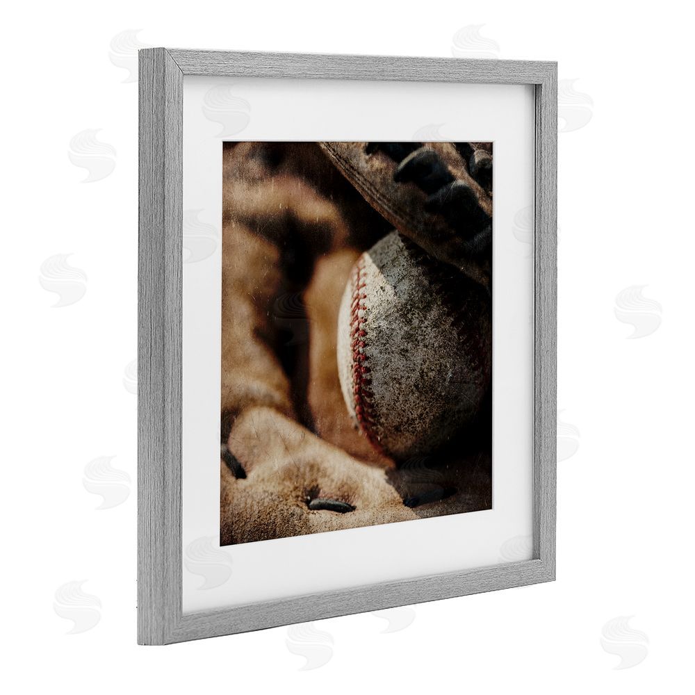 Kim Allen Be The Ball Baseball Gray Framed Print Under Glass Art