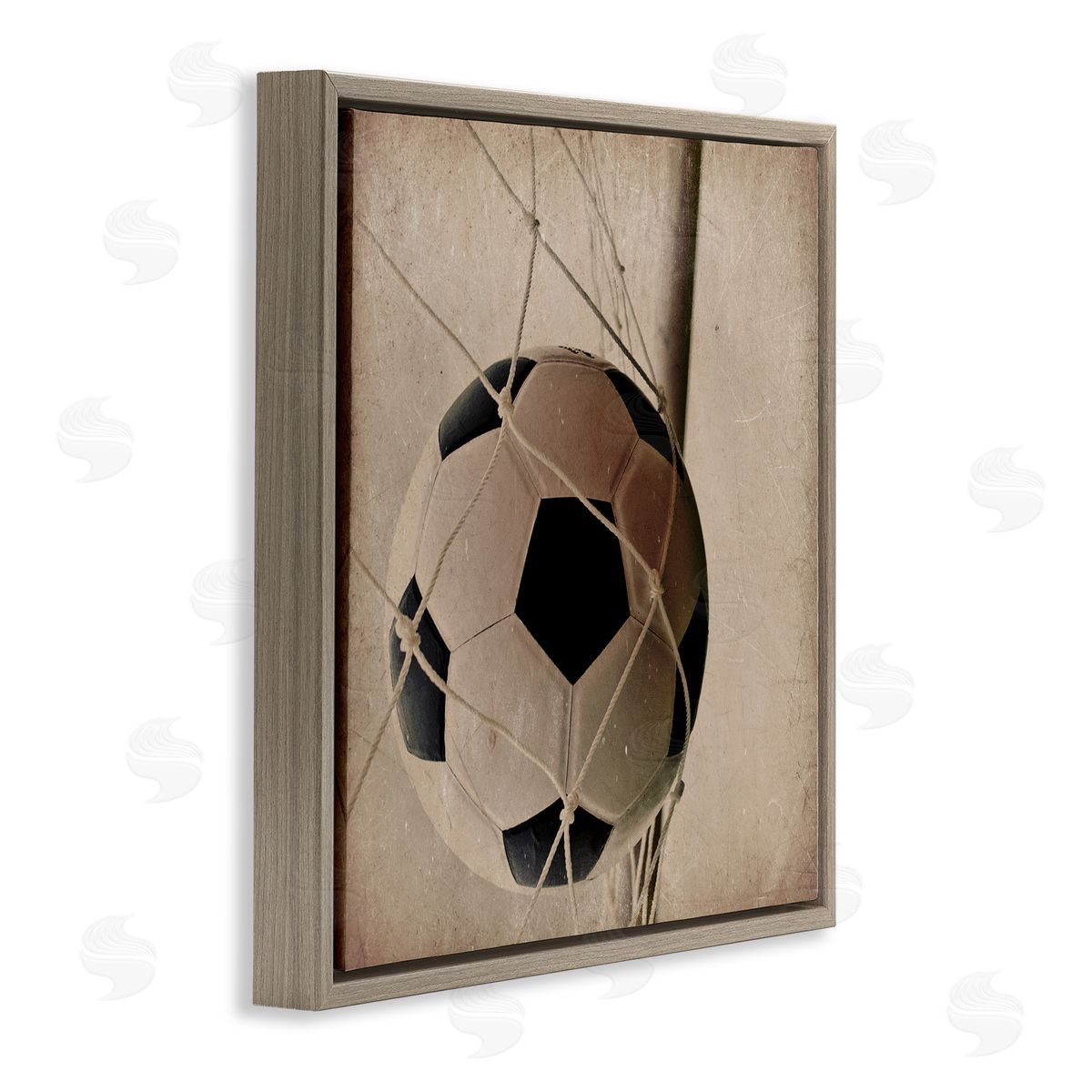 Kim Allen Be The Ball Soccer Brown Floating Frame Canvas Art Print