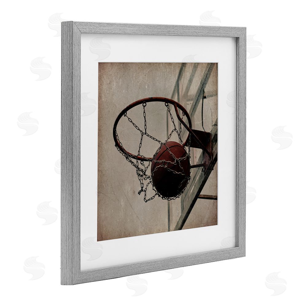 Kim Allen Be The Ball Basketball Gray Framed Print Under Glass Art