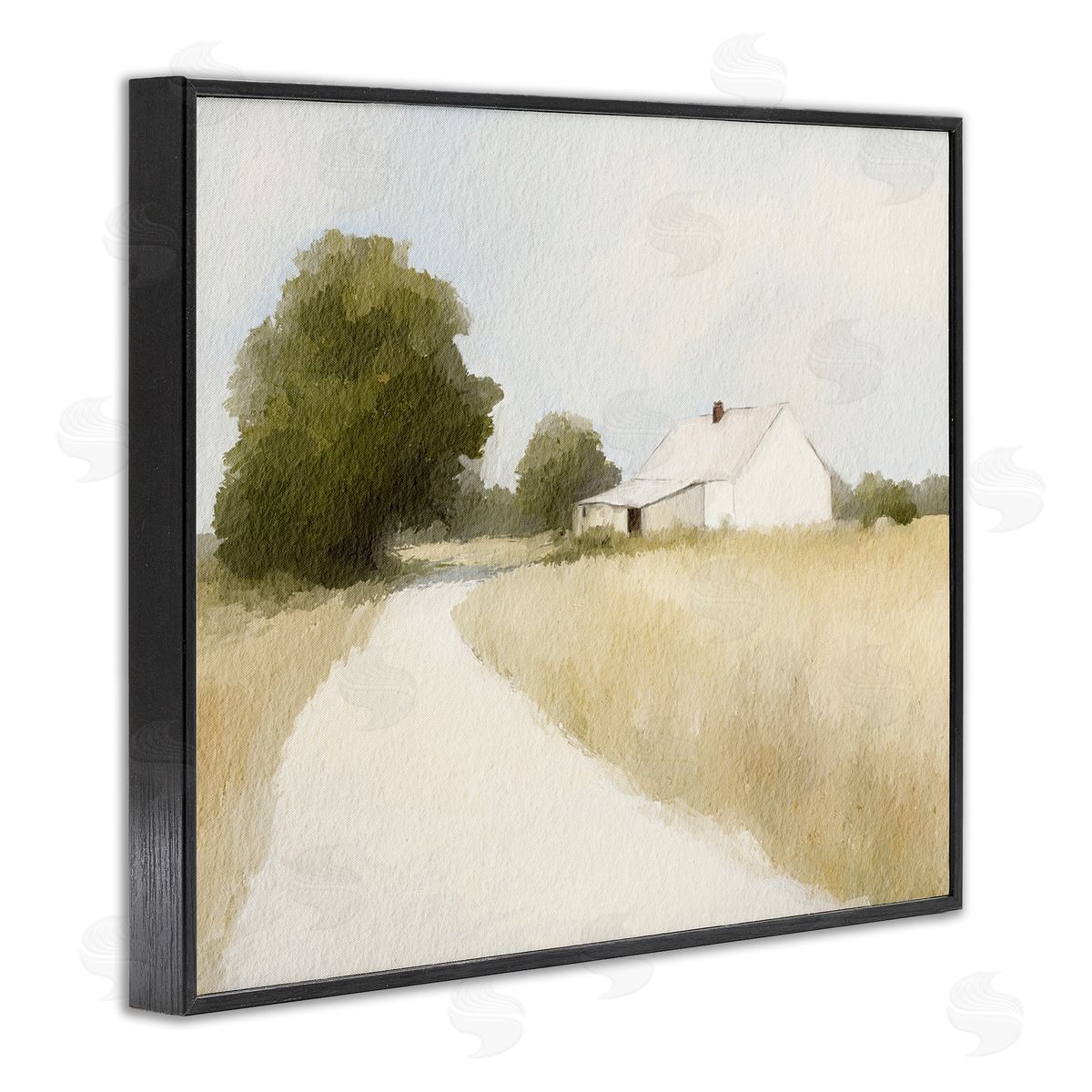 Leah Straatsma White Farmhouse Path Tranquility Black Framed Giclee Art Print