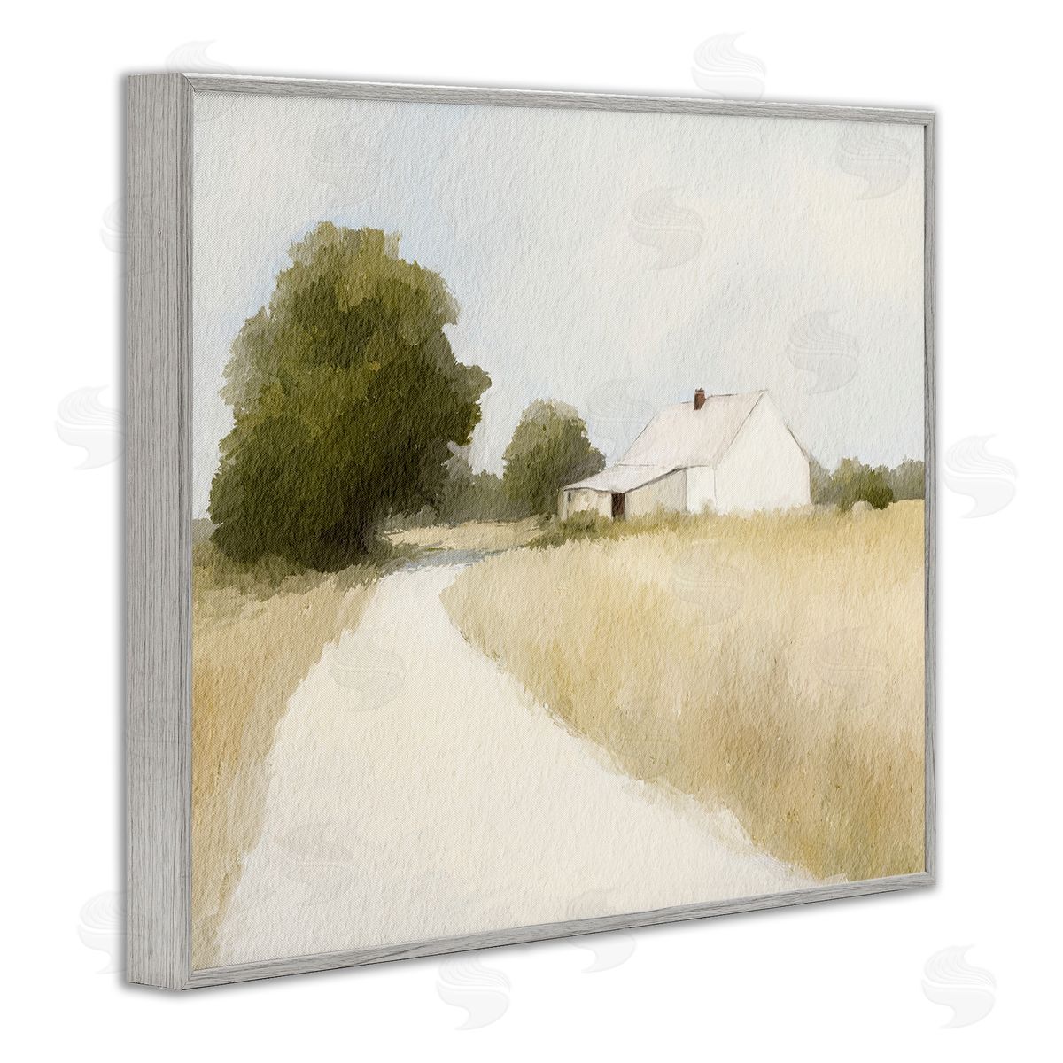 Leah Straatsma White Farmhouse Path Tranquility Gray Framed Giclee Art Print