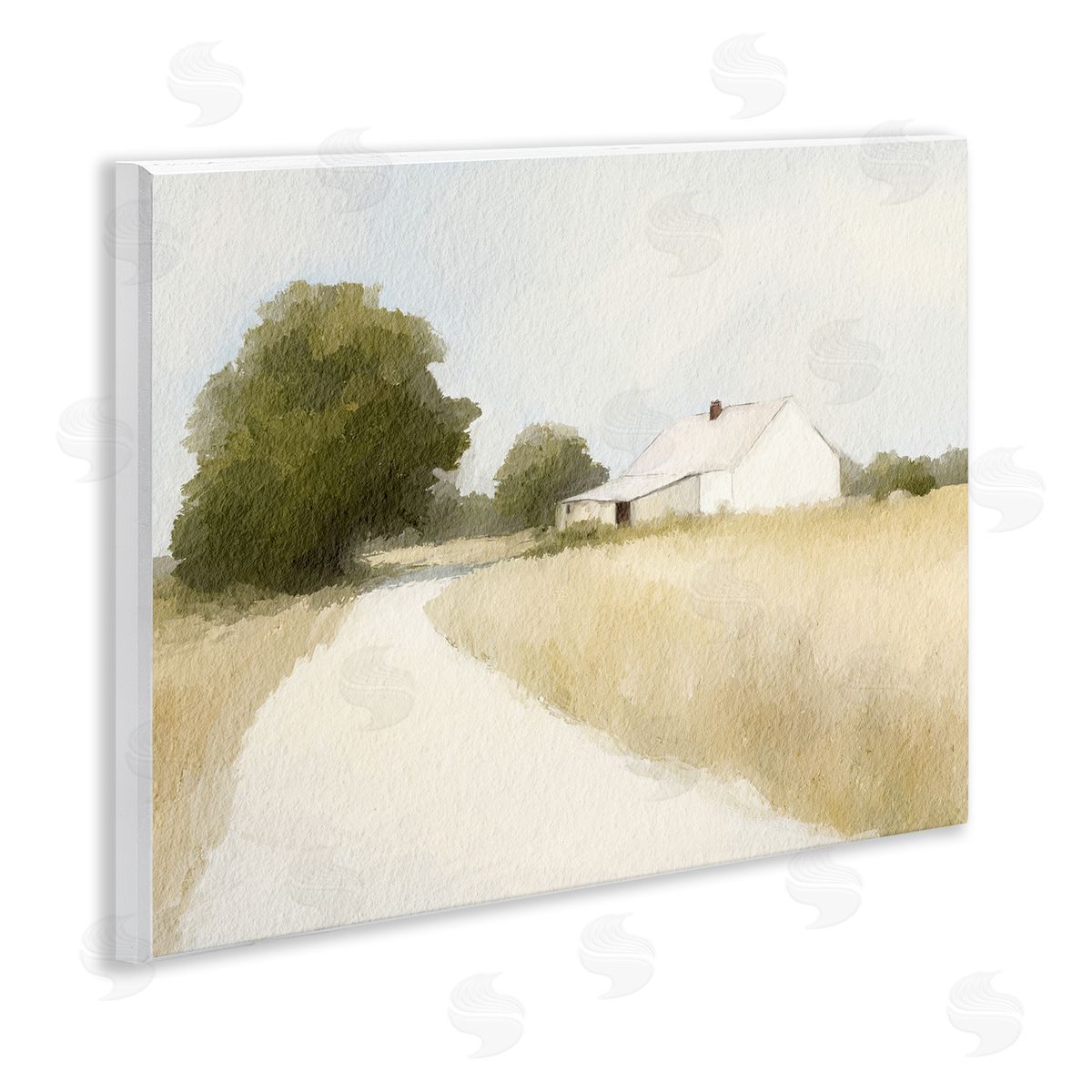 Leah Straatsma White Farmhouse Path Tranquility Wall Plaque Art Print