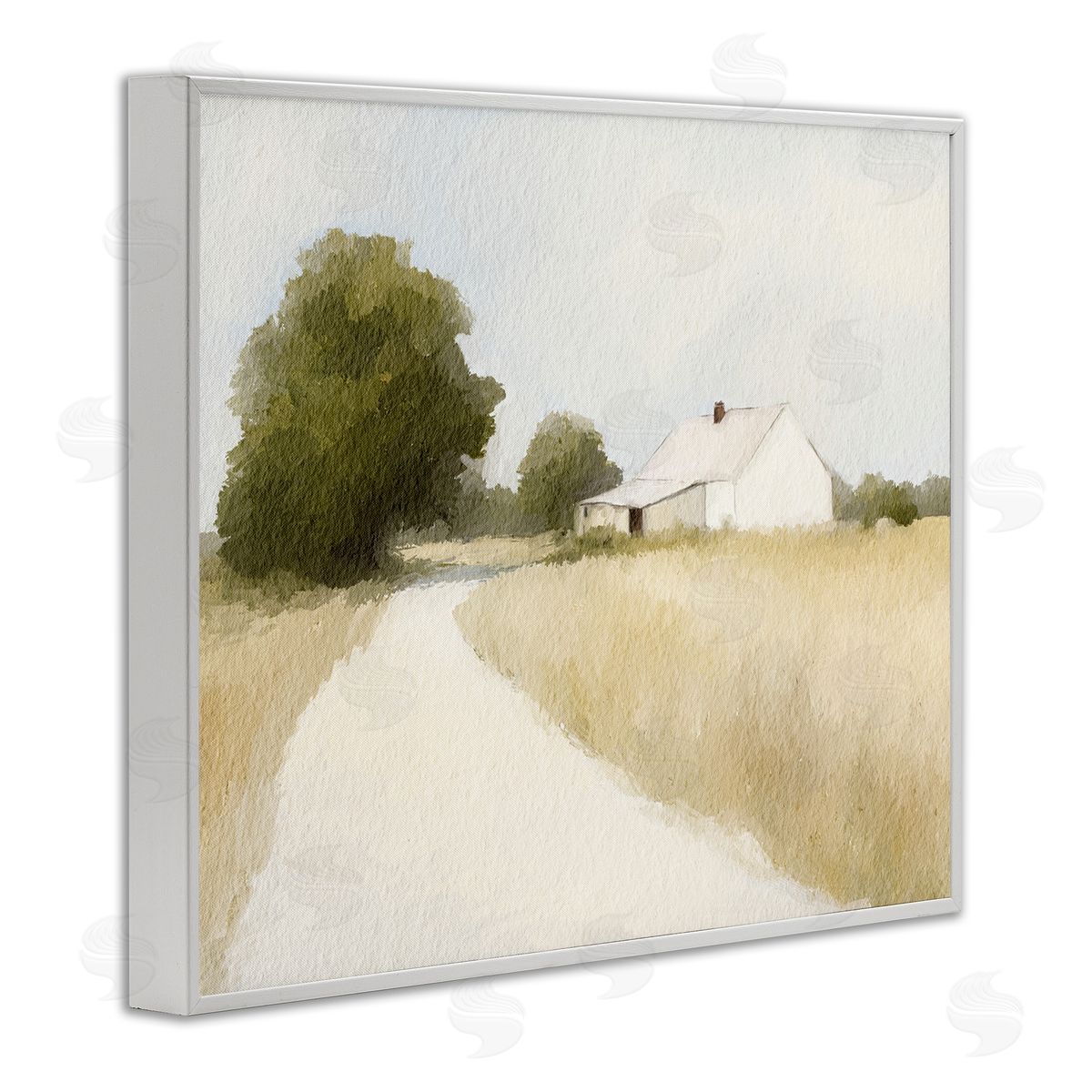 Leah Straatsma White Farmhouse Path Tranquility White Frame Giclee Art Print