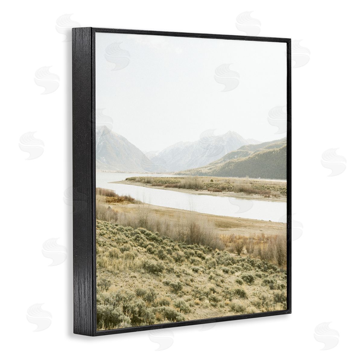 Leah Straatsma River Mountains Peace Black Framed Giclee Art Print
