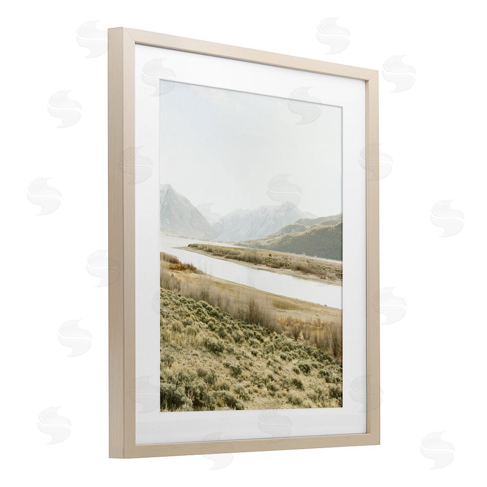 Leah Straatsma River Mountains Peace Birch Framed Print Under Glass Art