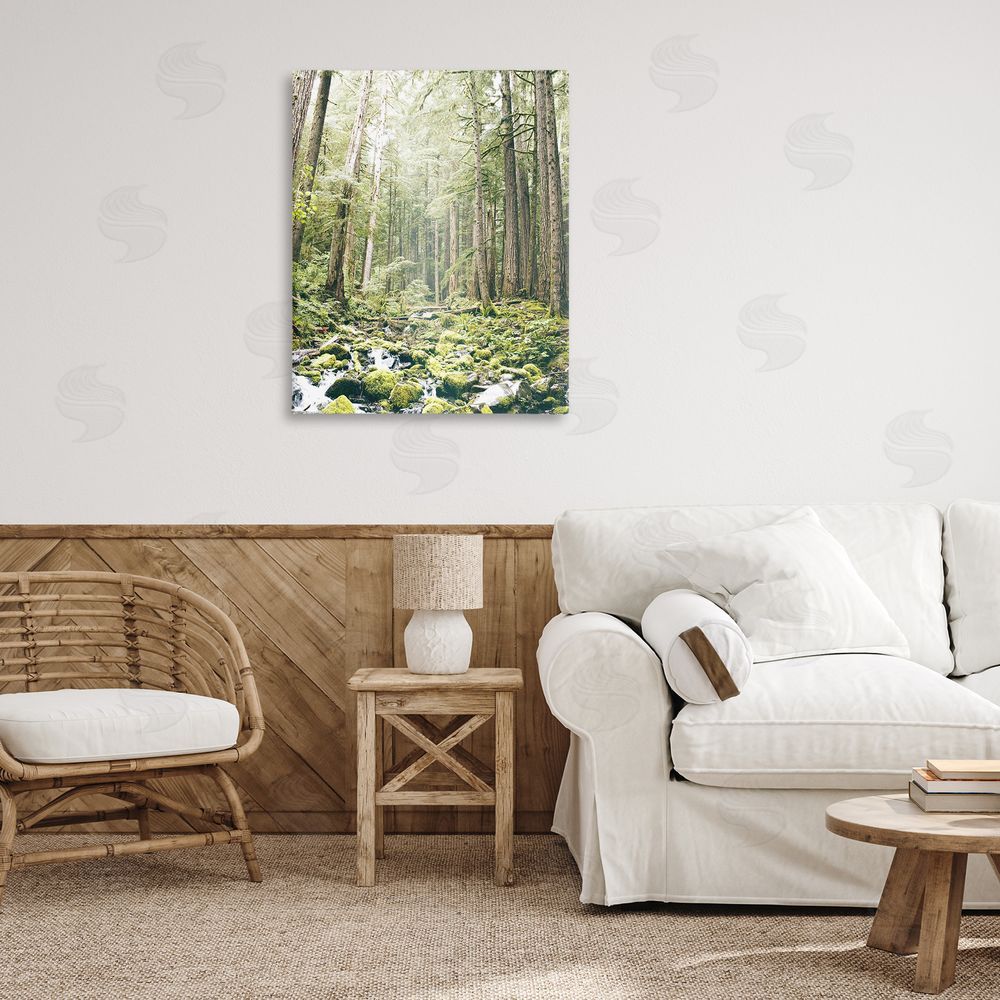 Leah Straatsma Verdant Forest Glow Wilderness Printed Wall Art in Room