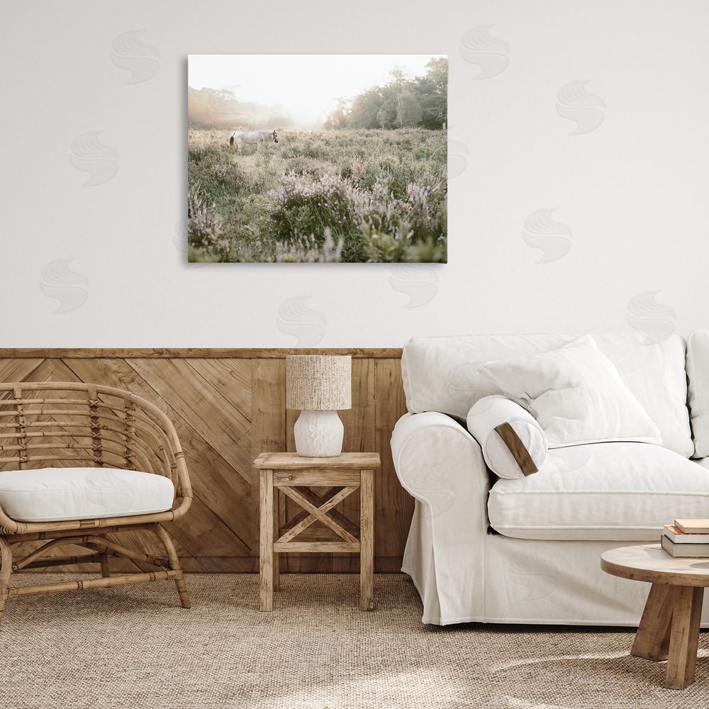 Leah Straatsma Misty Sunset Horse Printed Wall Art in Room