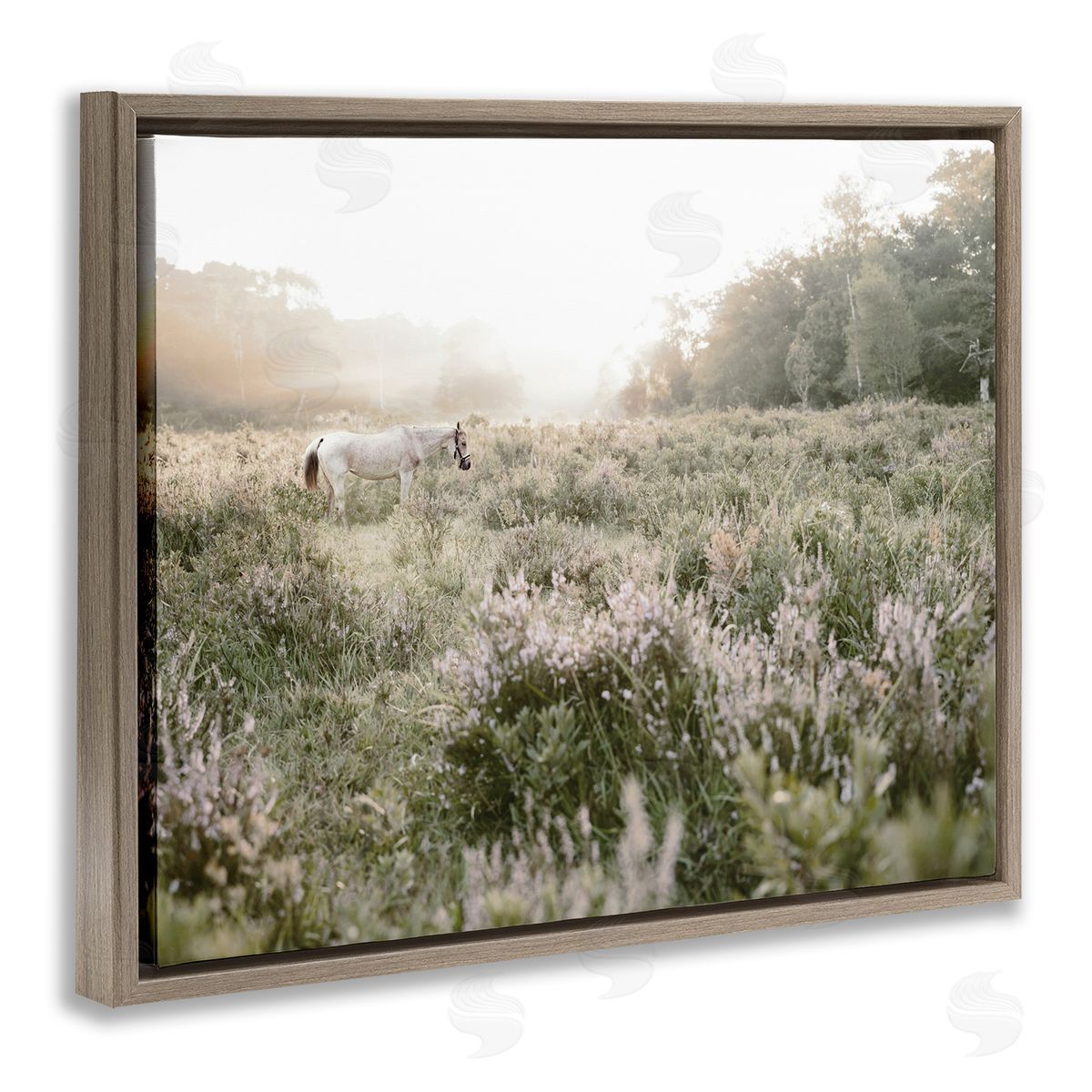 Leah Straatsma Misty Sunset Horse Brown Floating Frame Canvas Art Print