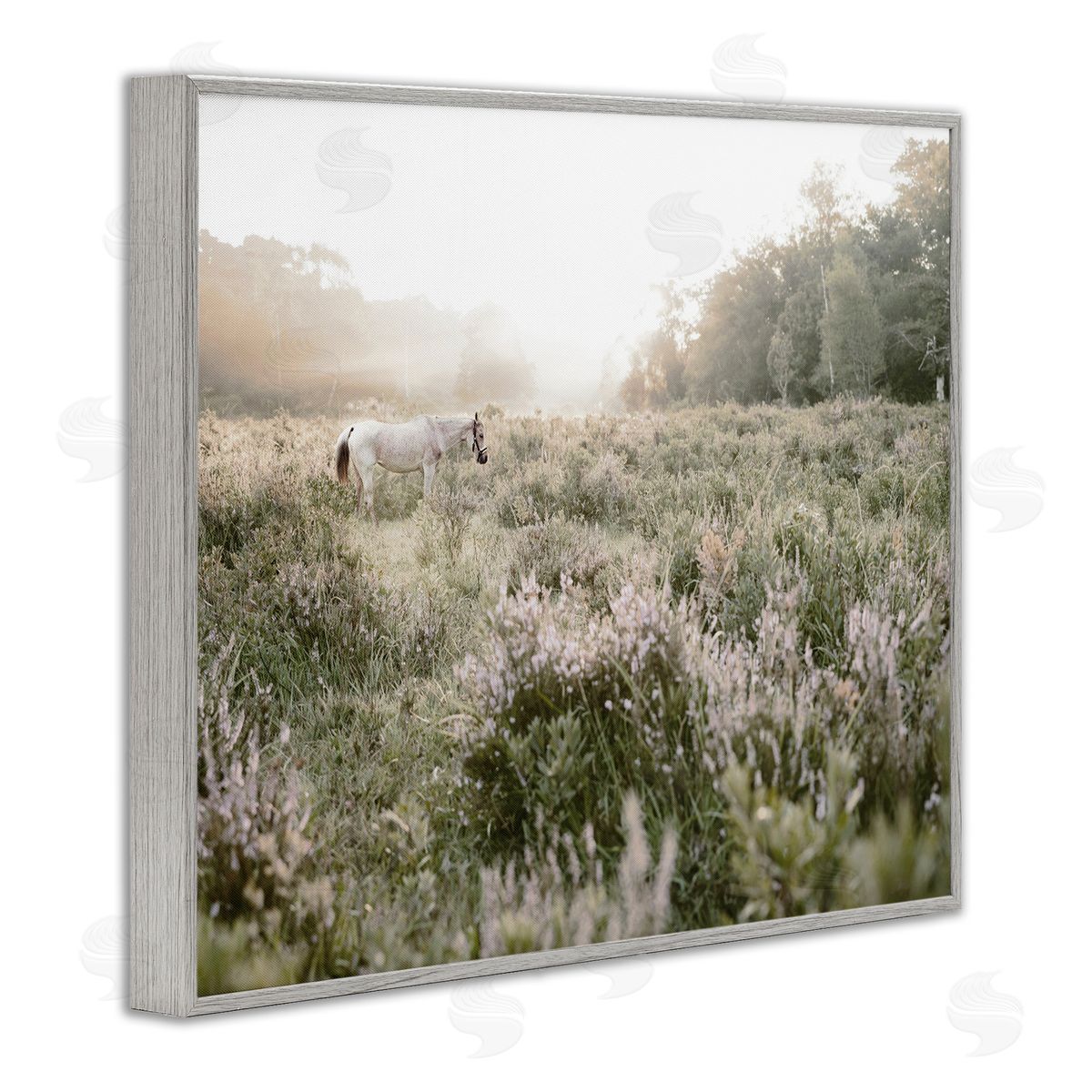 Leah Straatsma Misty Sunset Horse Gray Framed Giclee Art Print