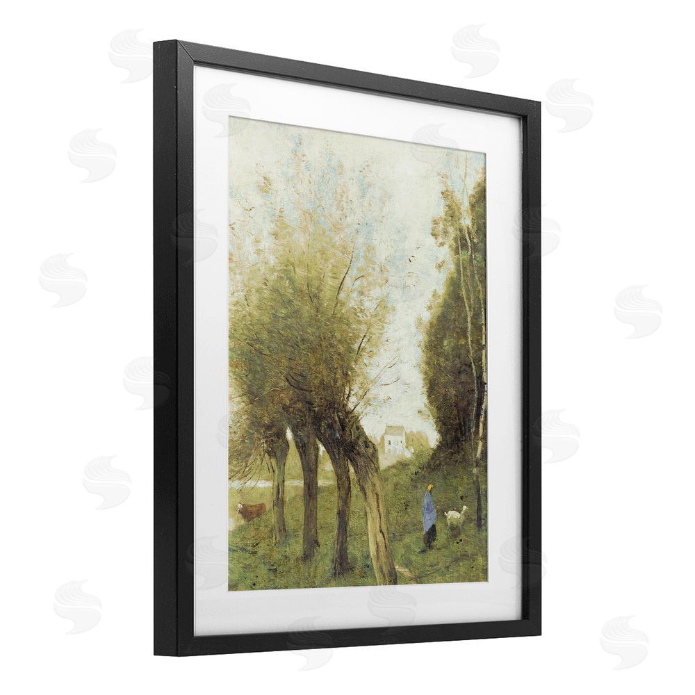 Leah Straatsma Vintage Walk With Animals Black Framed Print Under Glass Art