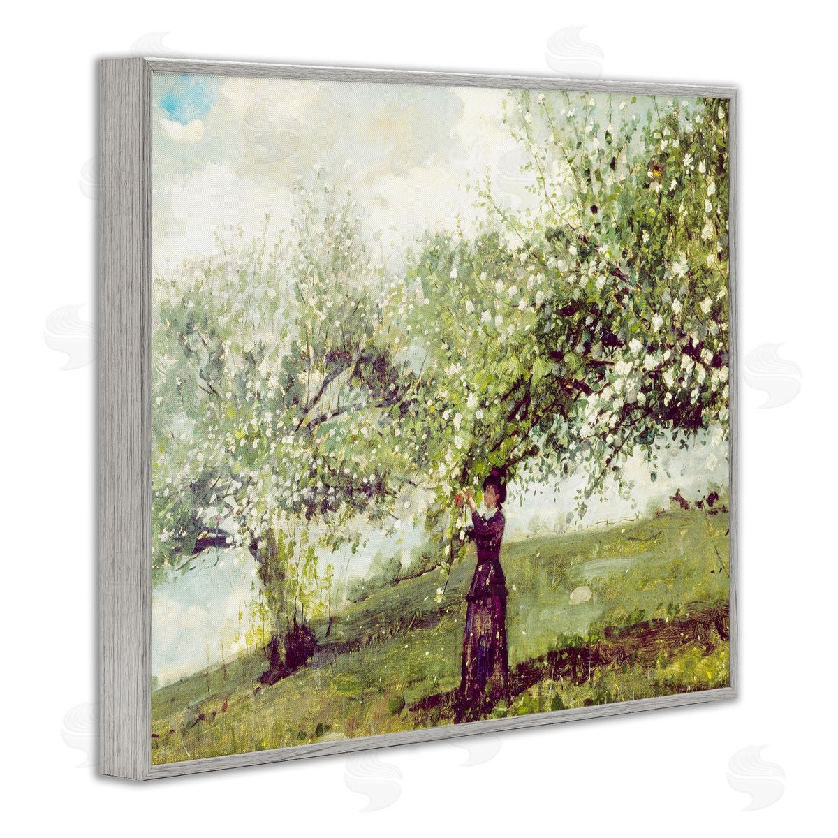 Leah Straatsma Vintage Gathering Blossoms Gray Framed Giclee Art Print