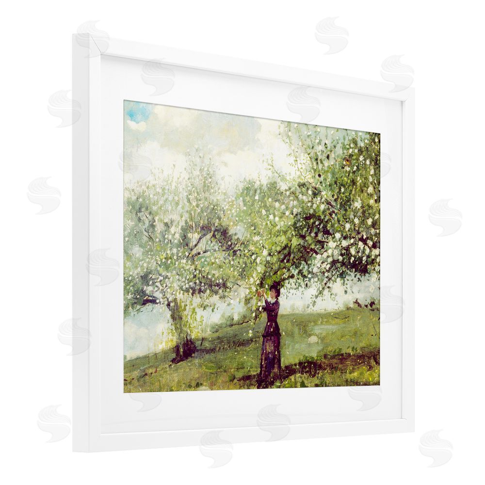 Leah Straatsma Vintage Gathering Blossoms White Framed Print Under Glass Art