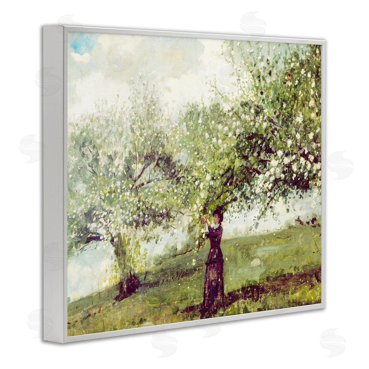 Leah Straatsma Vintage Gathering Blossoms White Frame Giclee Art Print