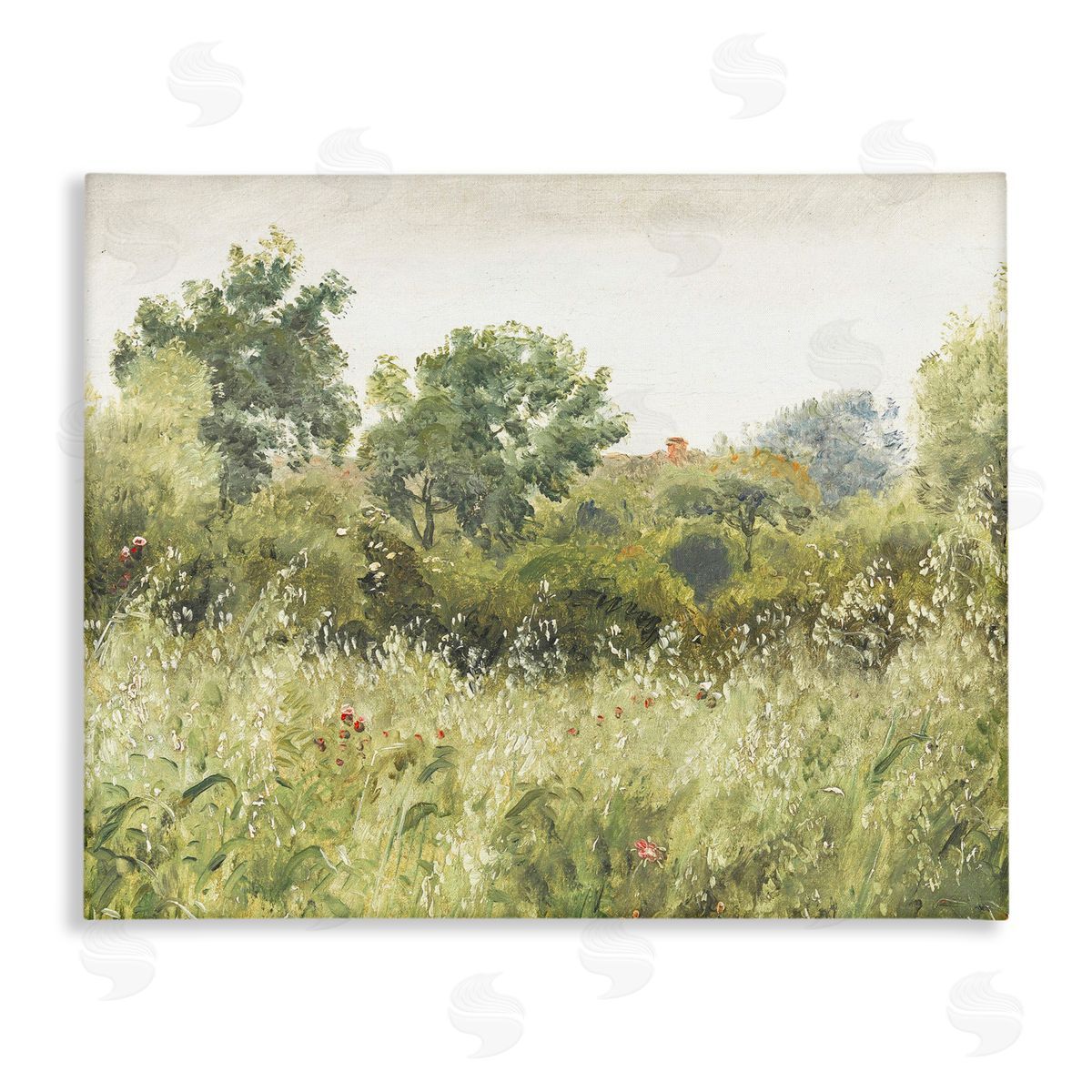 Leah Straatsma Vintage Trees And Fields Canvas Wall Art Print