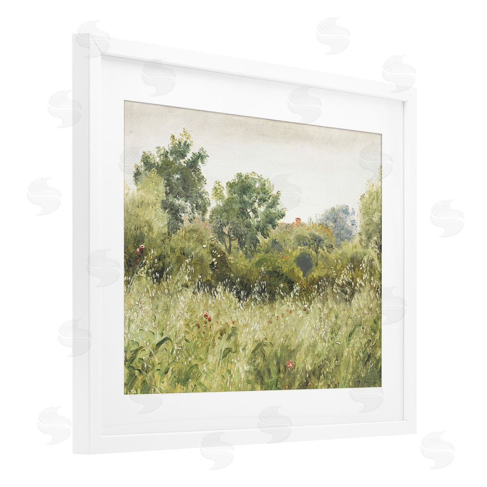 Leah Straatsma Vintage Trees And Fields White Framed Print Under Glass Art