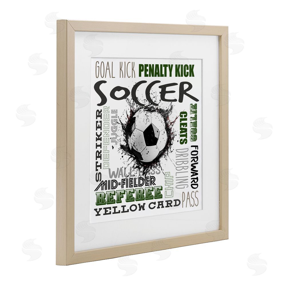 Kim Allen Soccer Kick Game Phrases Birch Framed Print Under Glass Art