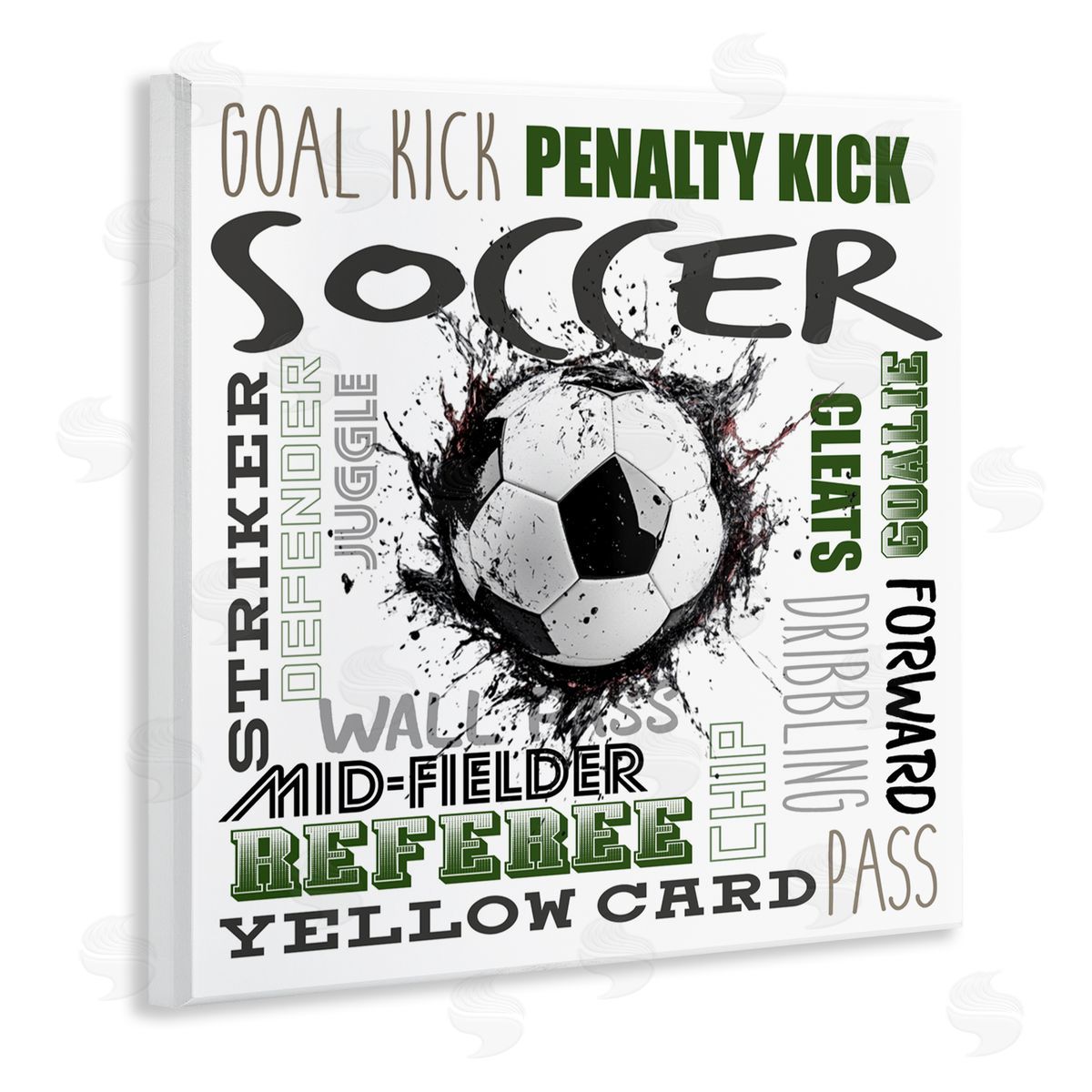 Kim Allen Soccer Kick Game Phrases Wall Plaque Art Print