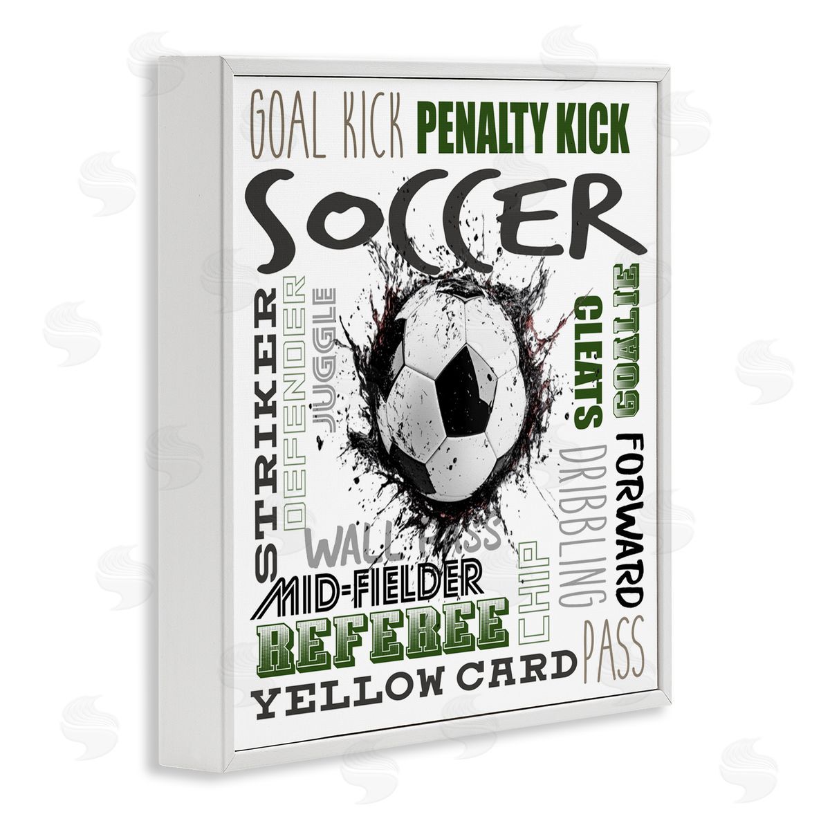 Kim Allen Soccer Kick Game Phrases White Frame Giclee Art Print
