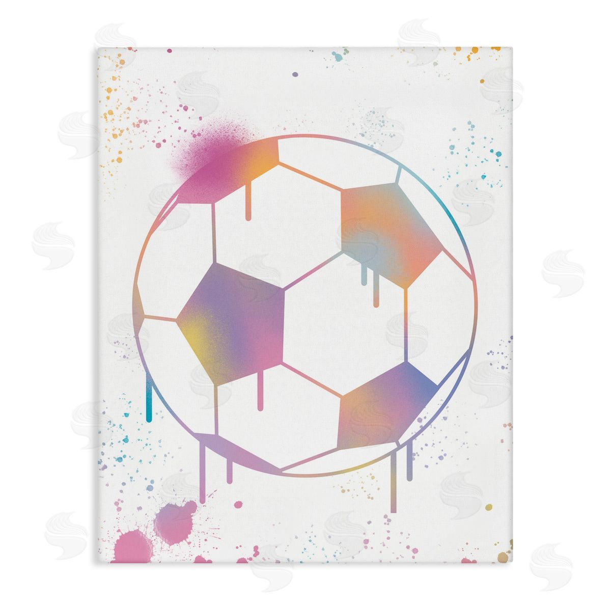 Marcus Prime Graffiti Soccer Ball Drip Canvas Wall Art Print