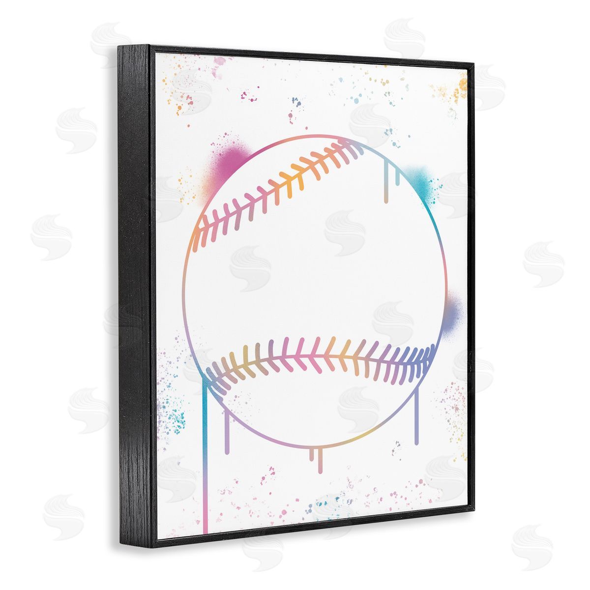 Marcus Prime Graffiti Baseball Drip Black Framed Giclee Art Print
