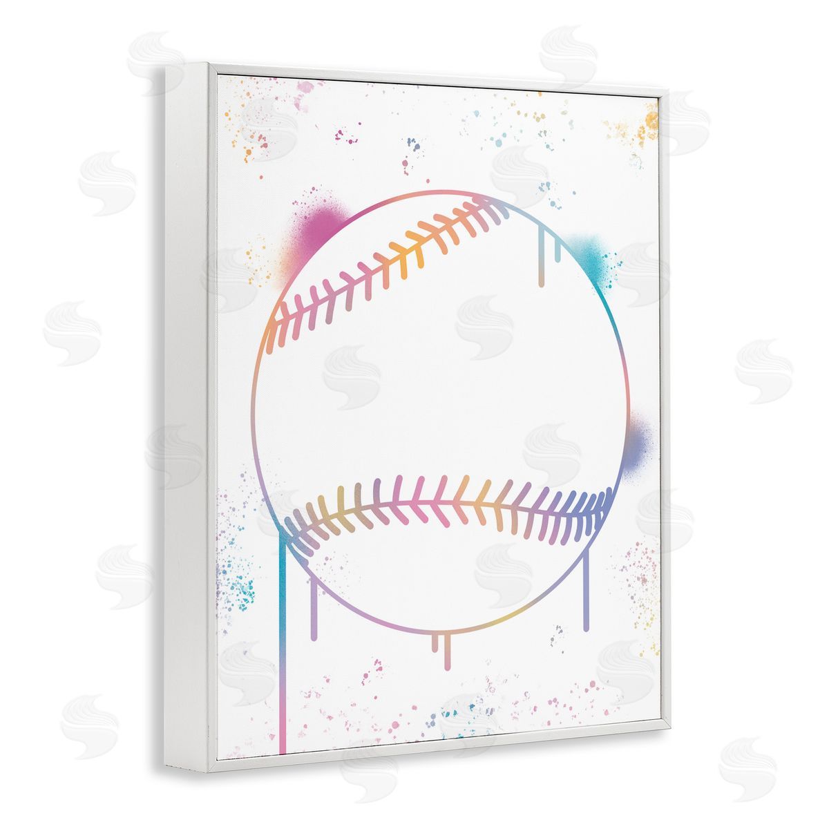 Marcus Prime Graffiti Baseball Drip White Frame Giclee Art Print