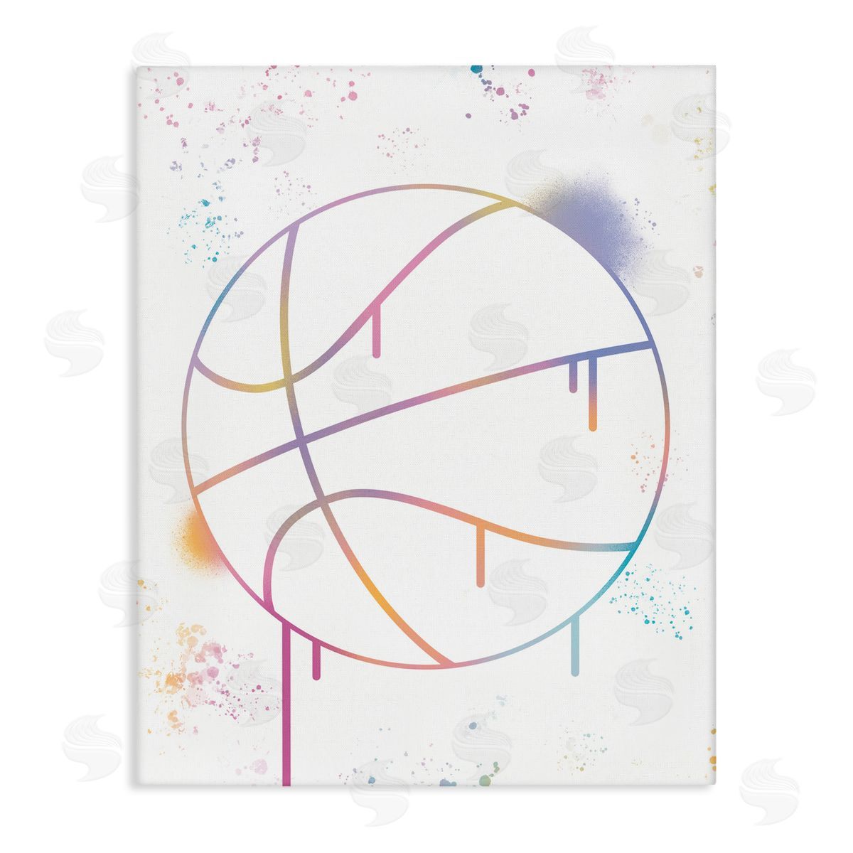 Marcus Prime Graffiti Basketball Drip Canvas Wall Art Print