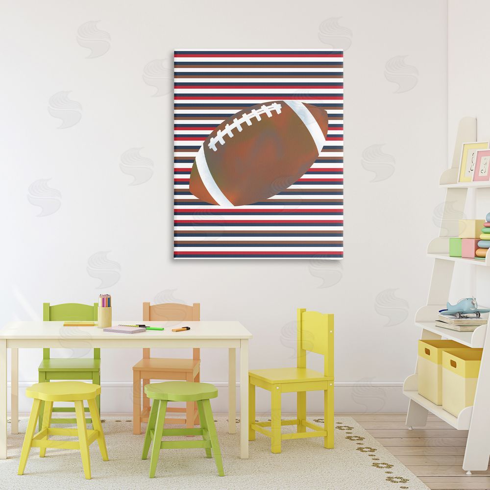 Marcus Prime Stripes And Sports Football Printed Wall Art in Room