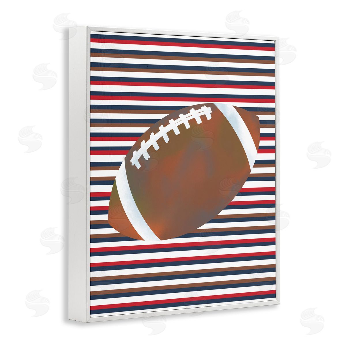 Marcus Prime Stripes And Sports Football White Frame Giclee Art Print