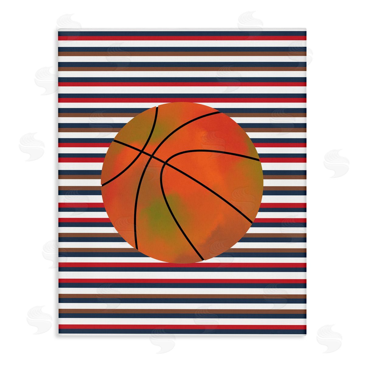 Marcus Prime Stripes And Sports Basketball Canvas Wall Art Print