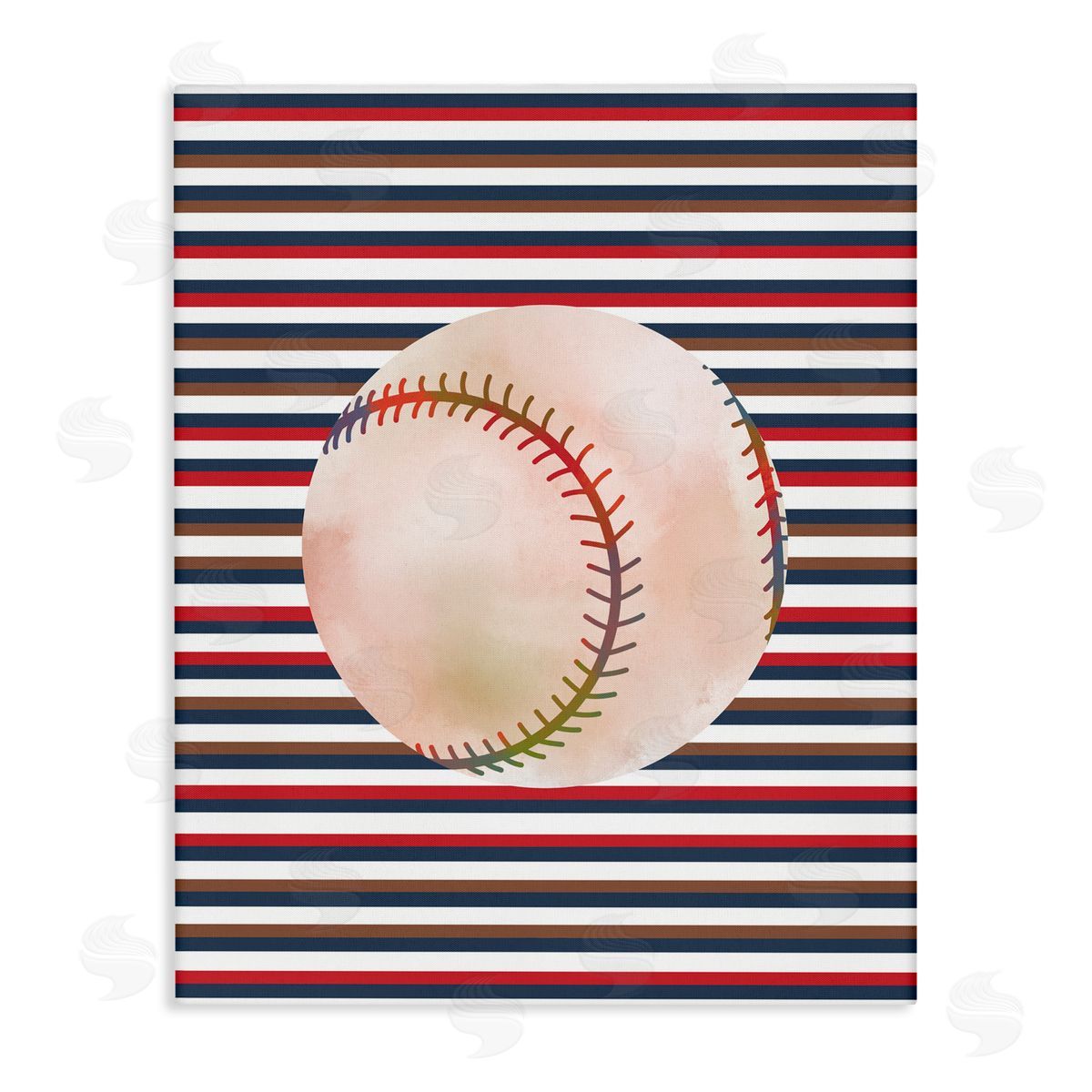 Marcus Prime Stripes And Sports Baseball Canvas Wall Art Print