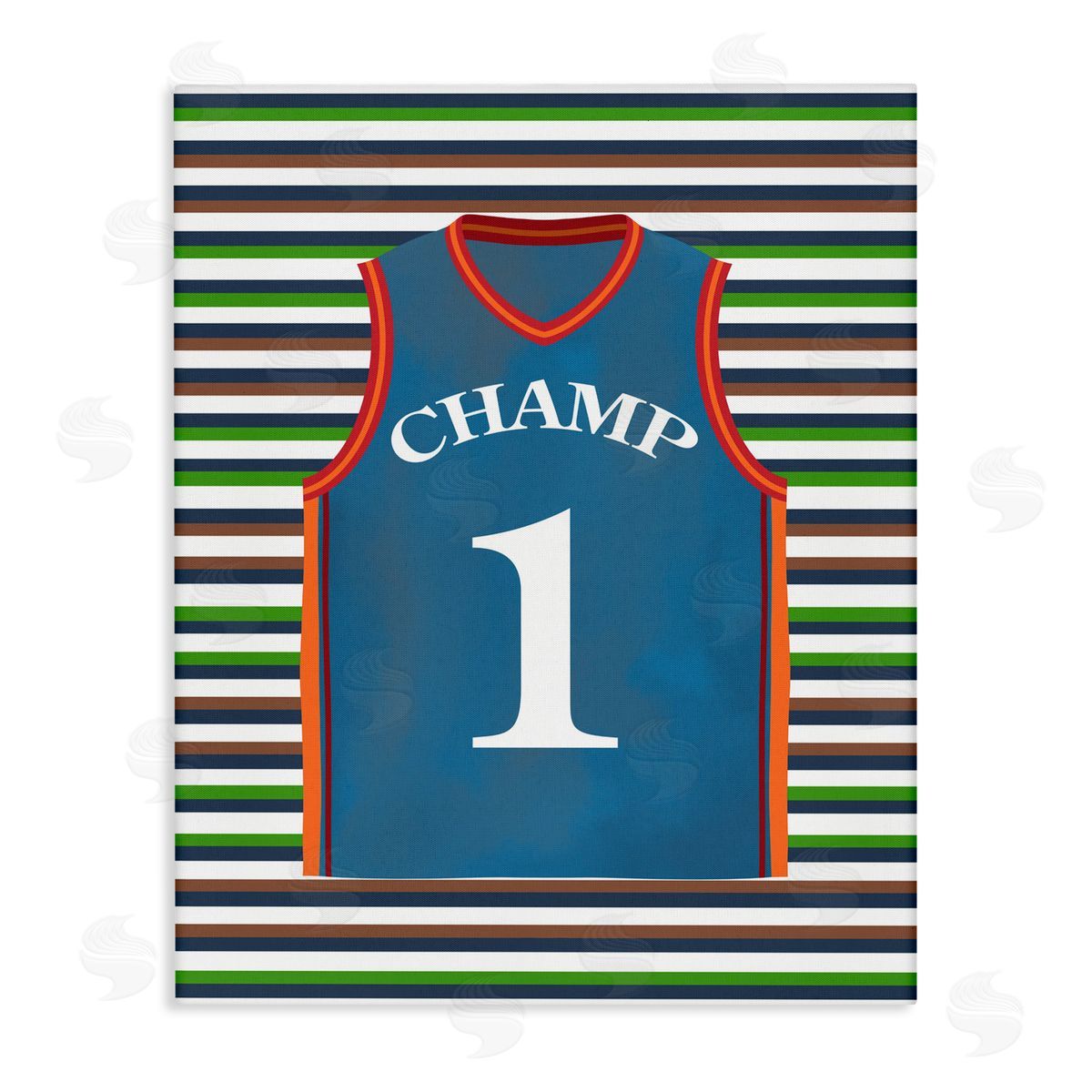 Marcus Prime Stripes And Sports Jersey Canvas Wall Art Print