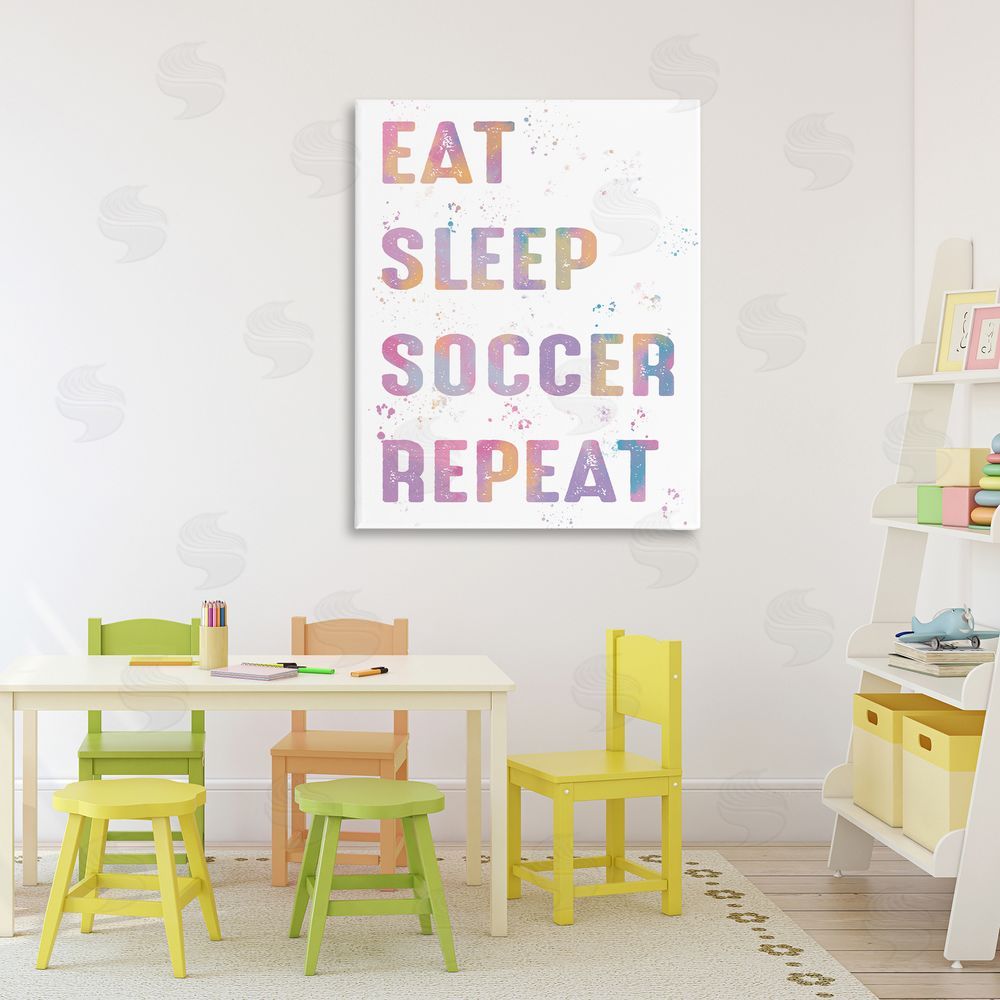 Marcus Prime Eat Sleep Soccer Life Pastel Printed Wall Art in Room
