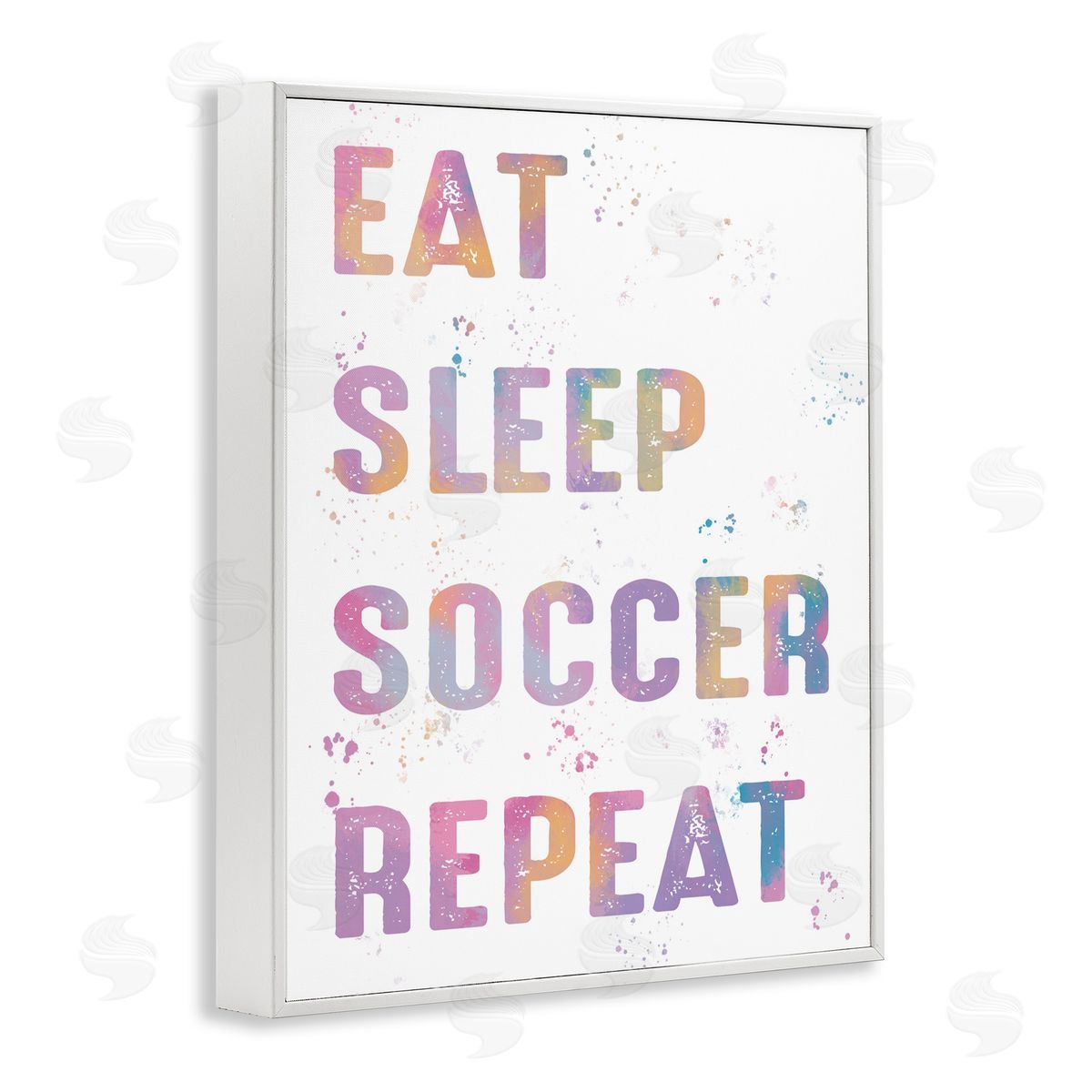 Marcus Prime Eat Sleep Soccer Life Pastel White Frame Giclee Art Print