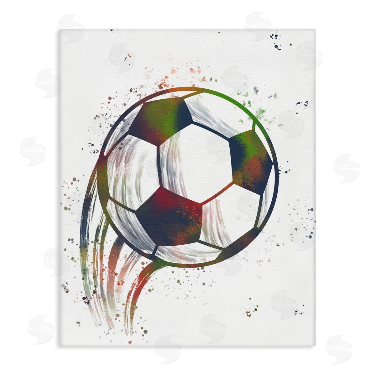 Marcus Prime Splatter Soccer Ball Canvas Wall Art Print