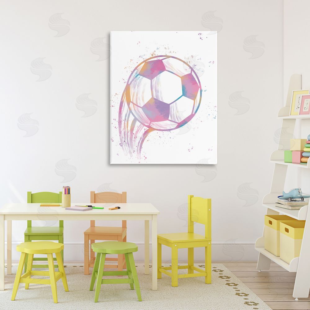 Marcus Prime Fast Pastel Soccer Ball Printed Wall Art in Room