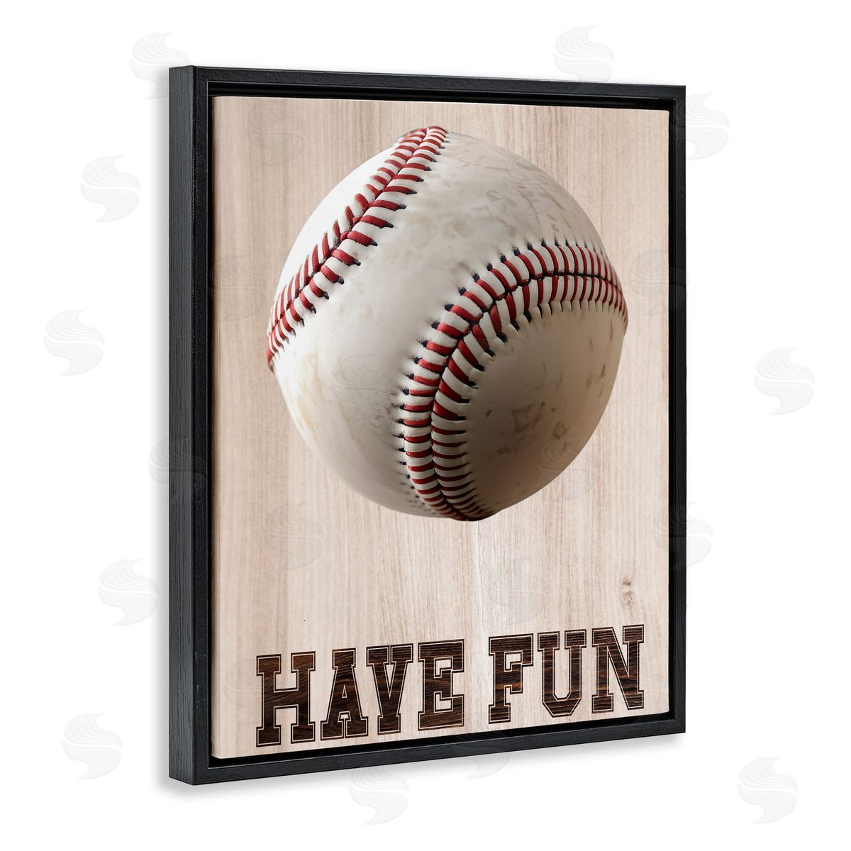 Marcus Prime Have Fun Baseball Black Floating Frame Canvas Wall Art Print