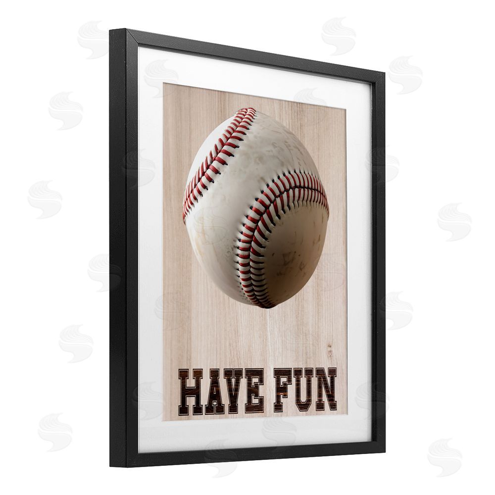 Marcus Prime Have Fun Baseball Black Framed Print Under Glass Art