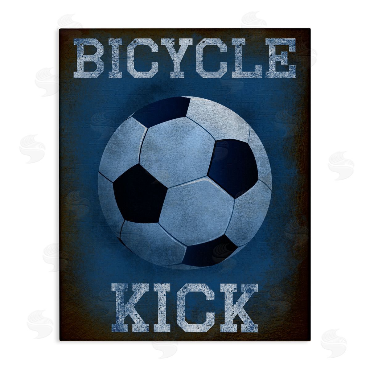 Marcus Prime Bicycle Kick Navy Sports Canvas Wall Art Print