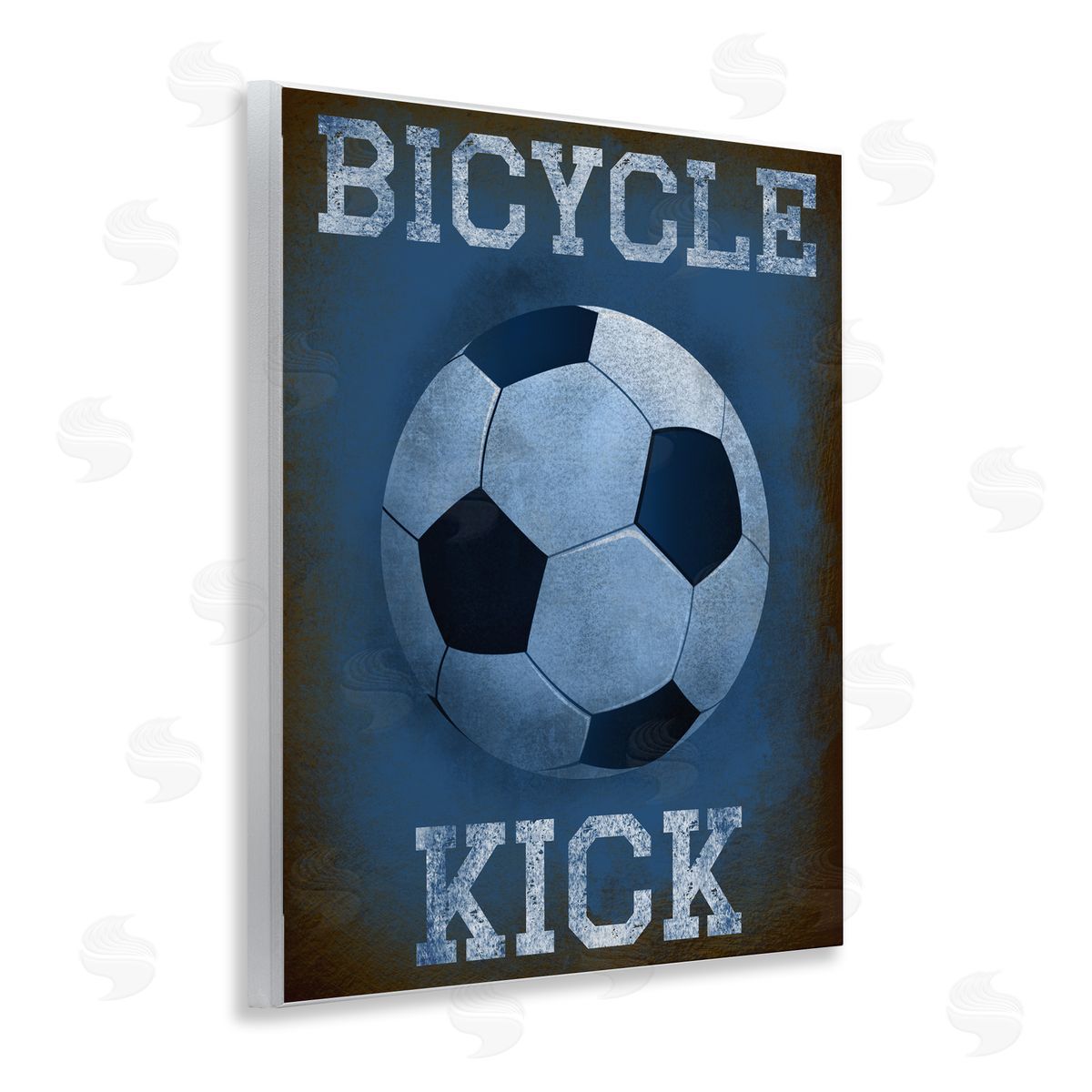 Marcus Prime Bicycle Kick Navy Sports Wall Plaque Art Print
