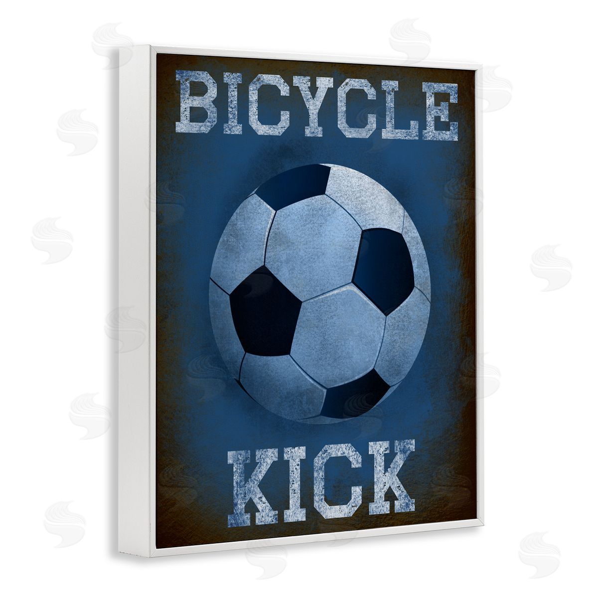 Marcus Prime Bicycle Kick Navy Sports White Frame Giclee Art Print