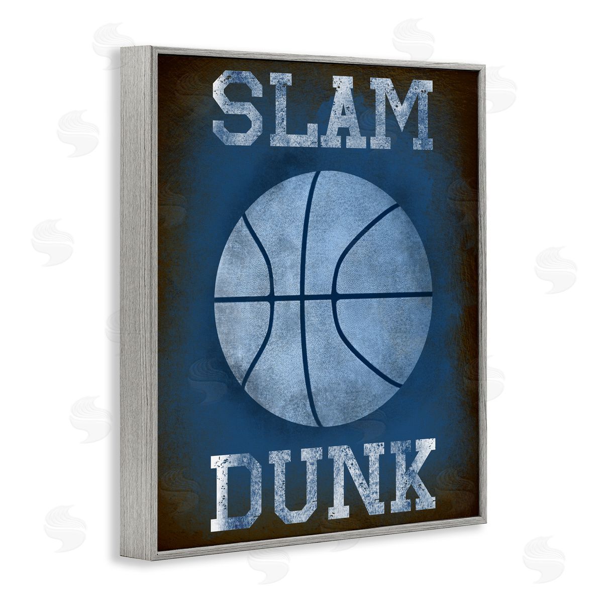 Marcus Prime Slam Dunk Navy Blue Sports Gray Framed Giclee Art Print