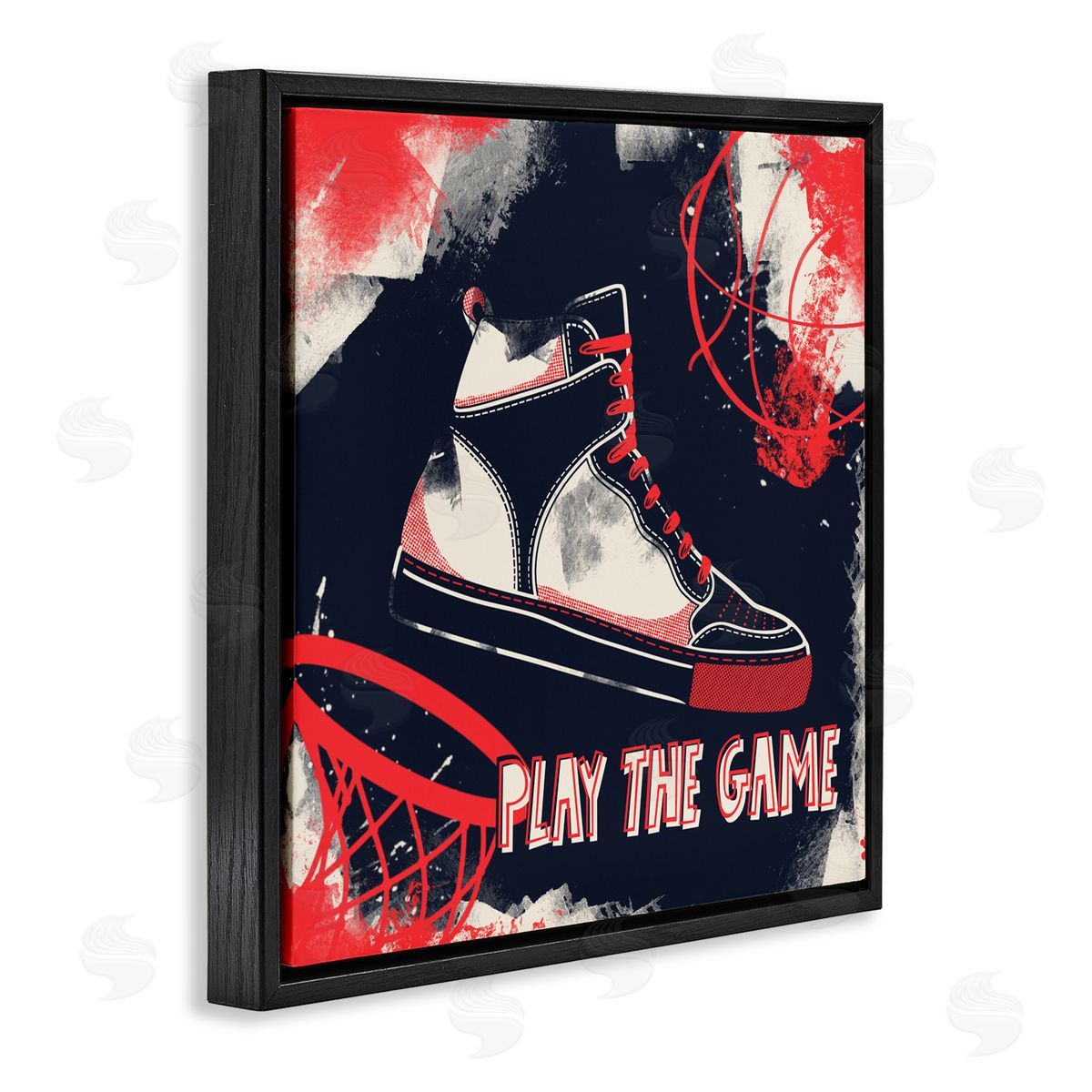 Marcus Prime Play The Game Urban Graffiti Black Floating Frame Canvas Wall Art Print